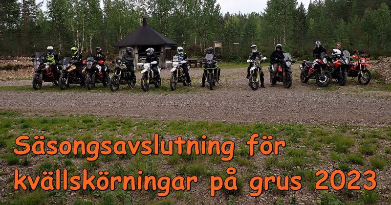 Säsongsavslutning för kvällskörningar på grus 2023.